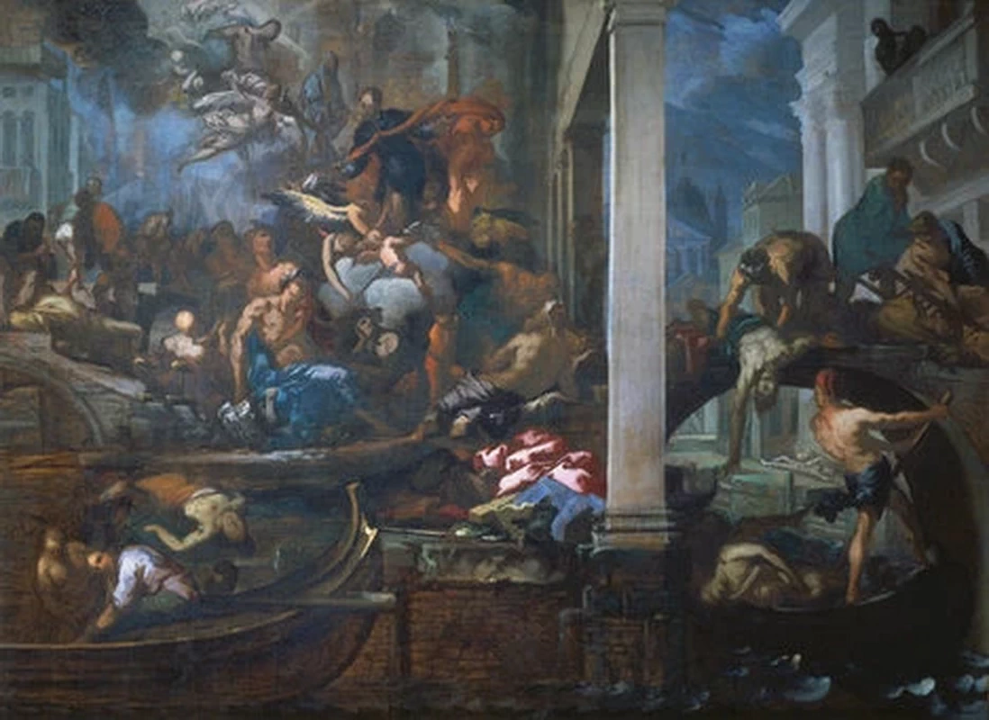 La Vergine che appare agli appestati, dettaglio di destra - Kunsthistorisches Museum, Vienna, bozzetto